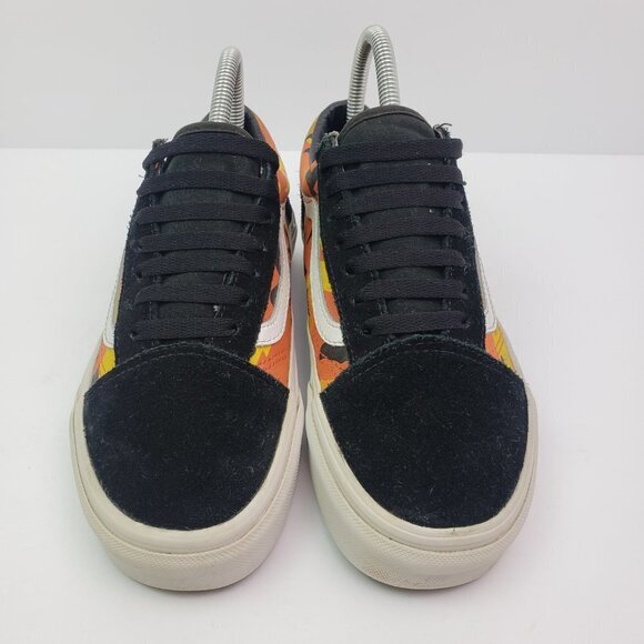 Vans Old Skool Pop Camo Womens Size 6.5 Mens Sz 5 Black Orange Low Skate Sneaker - Picture 4 of 9